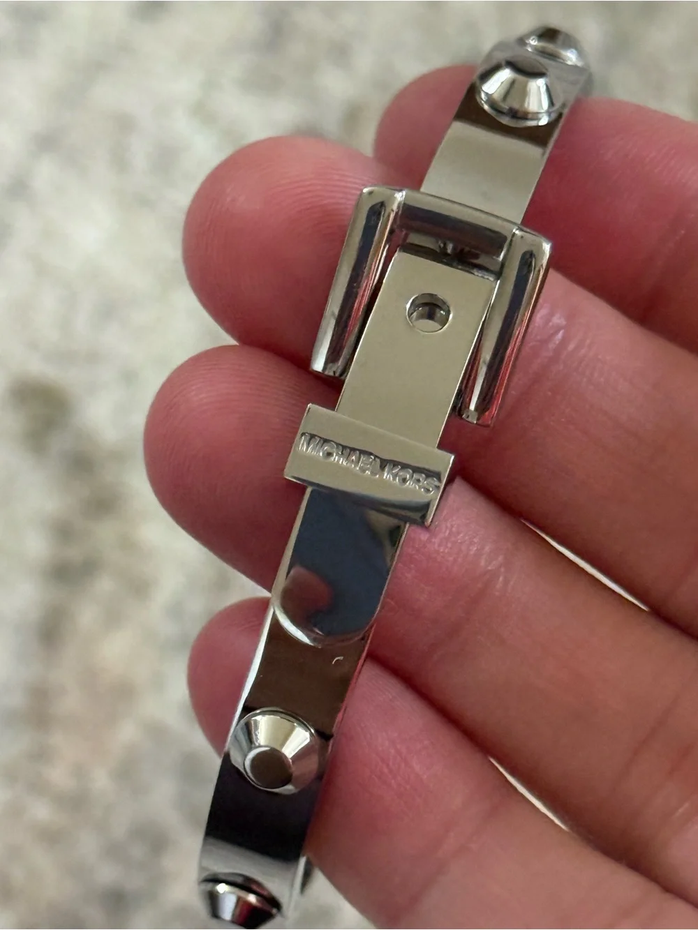 NWOT Michael Kors Silver Astor Stud-Accent Bangle Bracelet